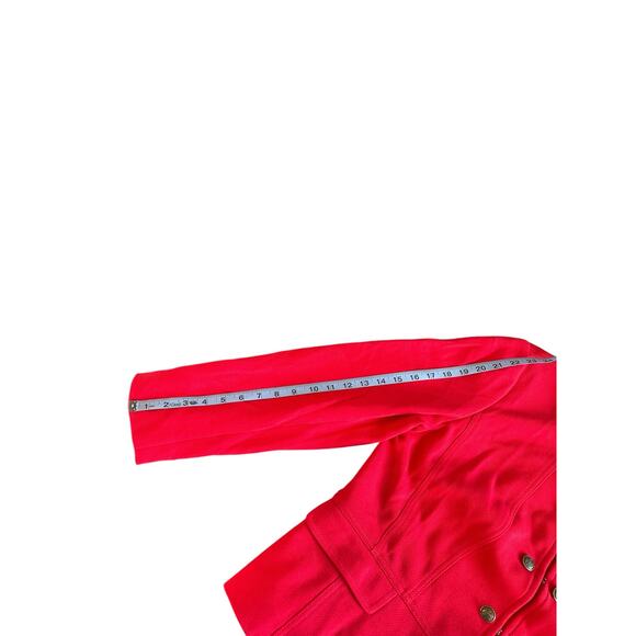 Talbots Blazer Red Mandarin Collar Office Work Business Button Front Size 14 - Picture 11 of 12